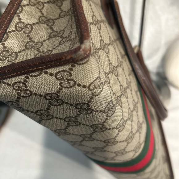 Authentic Gucci gg-canvas-web-sherry-line-hand-bag-beige-red-green unisex - Picture 6 of 17